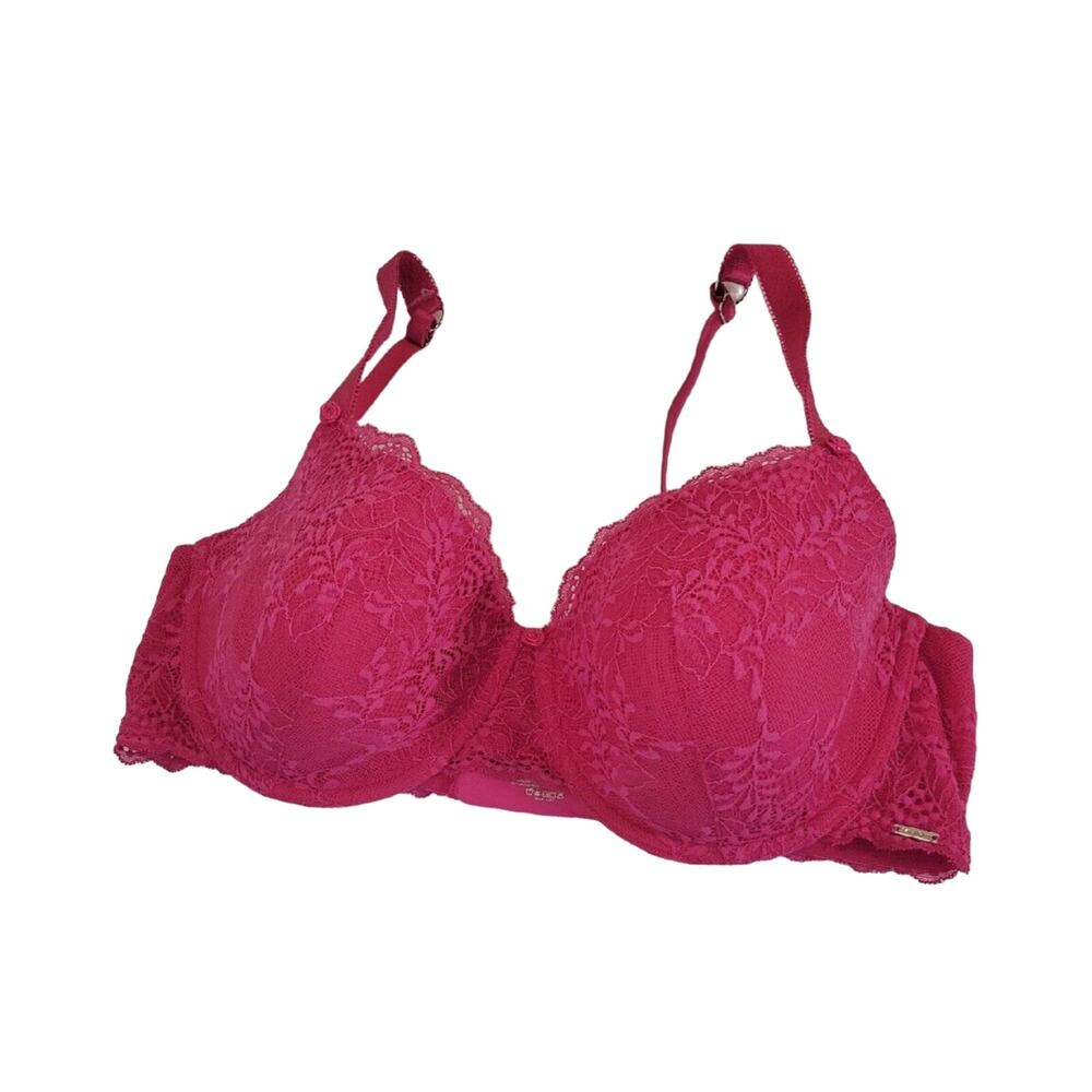 La Vie En Rose Pink Floral Full Coverage Adjustable Underwire Bra Size 38DD